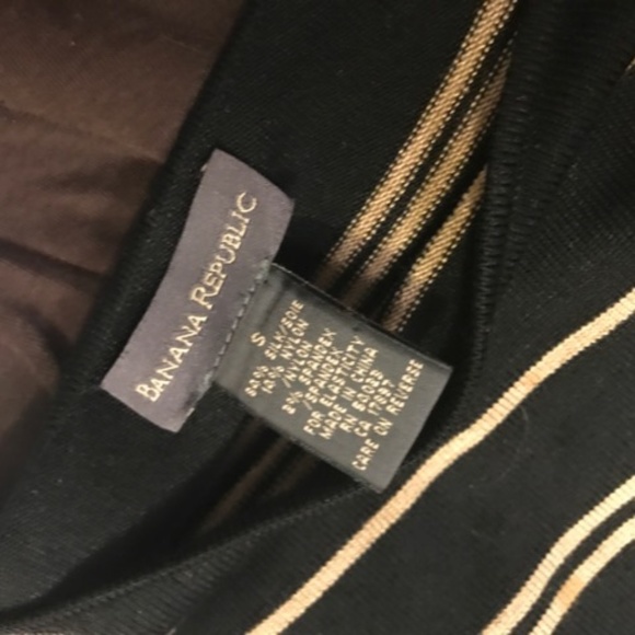 BananaRepublic Black/Creme Stripe TightKnit Tank S - Picture 2 of 3